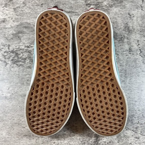 Vans Off The Wall Sneaker Women Size 7 Suede Canvas Low Teal Light Aqua Blue - Picture 7 of 7